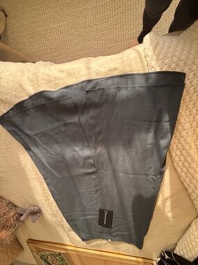 Silk-Look Navy Blue Scarf Wrap